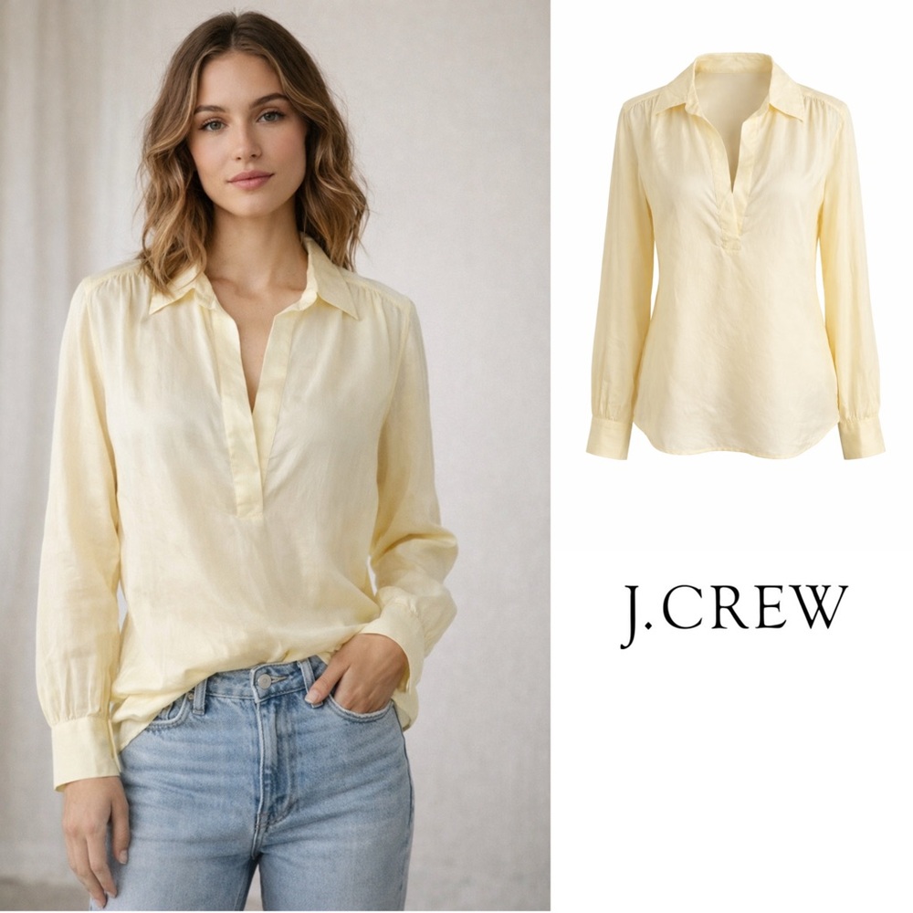 NEW J. Crew button down Light Yellow Women's Blouse